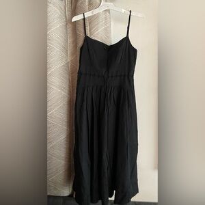 Theory Noelle Midi Dress Black Womens Drawstring Sleeveless Pockets Sz 0 NWT